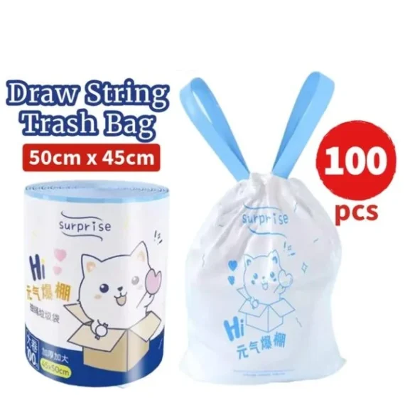 【Just $0.65】BIG roll Plastic Trash bag 100 pcs thicker bag