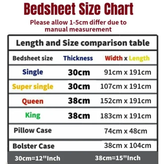 Singapore Local Brand Colorful Cotton Fitted Bedsheet with Pillow Case set Single Super Single Queen King 800TC