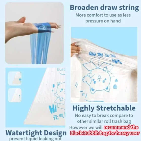 【Just $0.65】BIG roll Plastic Trash bag 100 pcs thicker bag